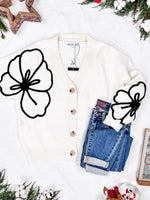 IN STOCK Black Floral Sweater Cardigan