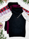 IN STOCK Zoey ZipCowl - Black and Geometric