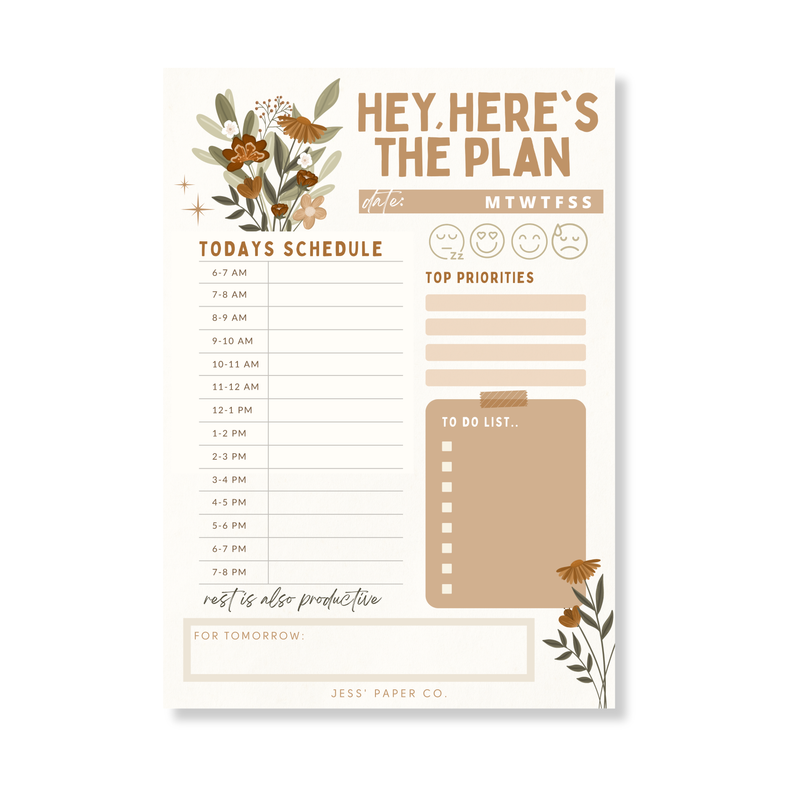 Floral Weekly Notepad