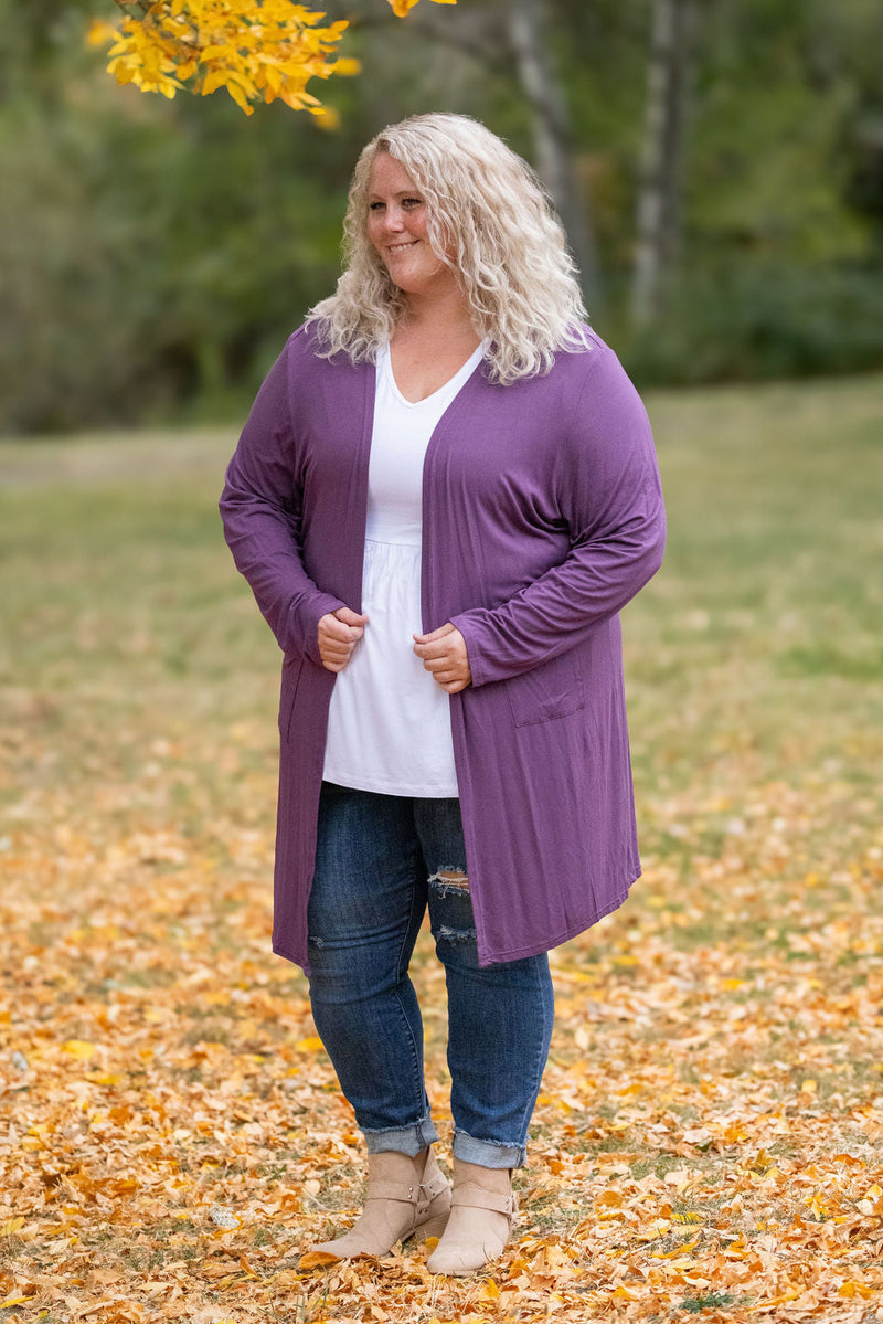 IN STOCK Classic Cardigan - Purple FINAL SALE