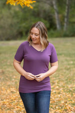 IN STOCK Chloe Cozy Tee - Purple | Women's V-Neck Top