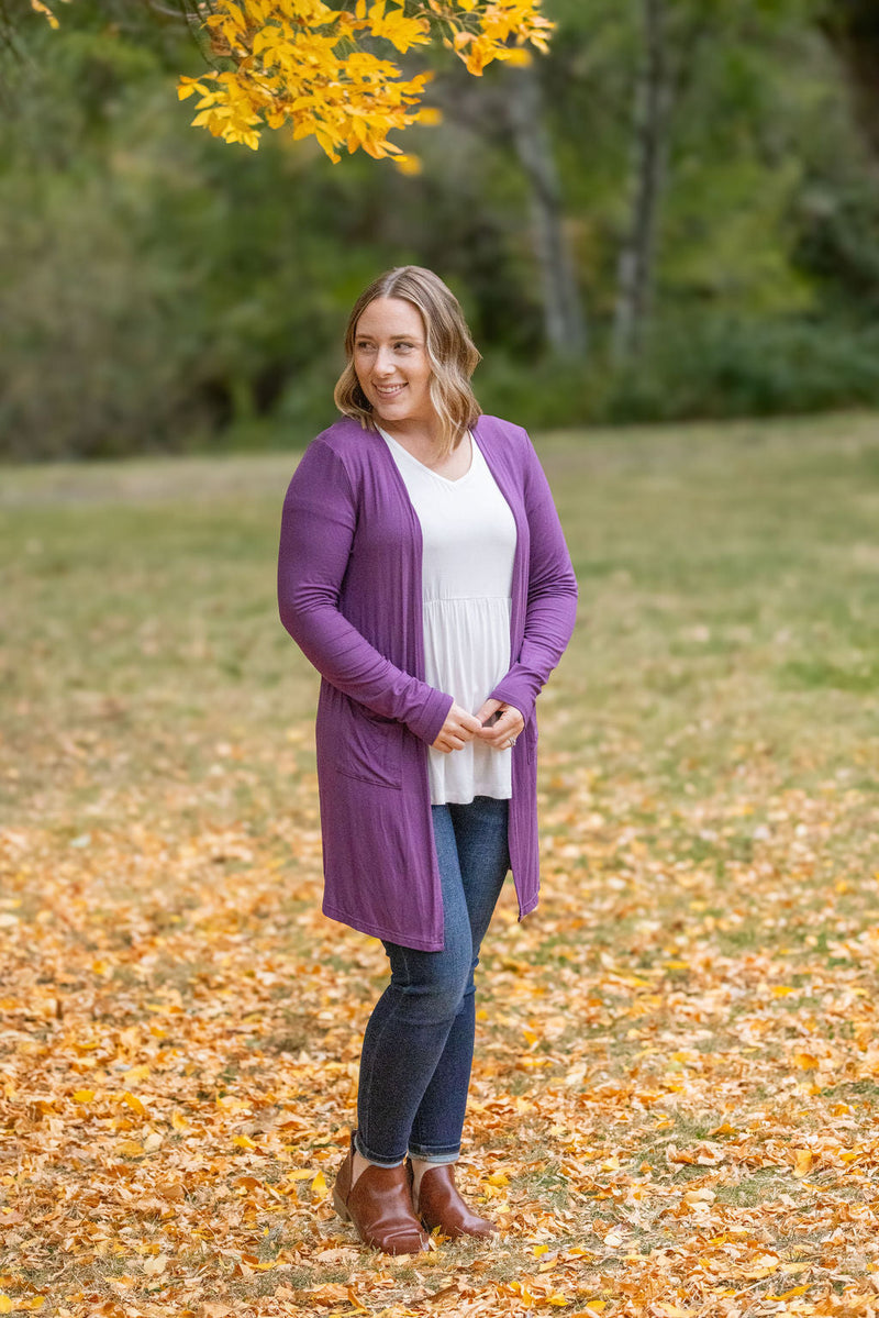 IN STOCK Classic Cardigan - Purple FINAL SALE