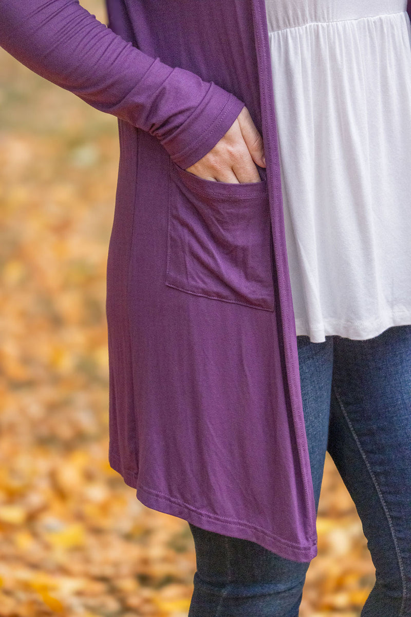 IN STOCK Classic Cardigan - Purple FINAL SALE