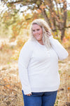 IN STOCK Harper Long Sleeve Henley - White | Women's Cozy Shirt FINAL SALE