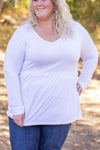 IN STOCK Long Sleeve Sarah Ruffle - White | Women's Top