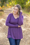 IN STOCK Long Sleeve Sarah Ruffle - Purple FINAL SALE