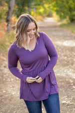 IN STOCK Long Sleeve Sarah Ruffle - Purple FINAL SALE