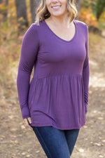 IN STOCK Long Sleeve Sarah Ruffle - Purple FINAL SALE