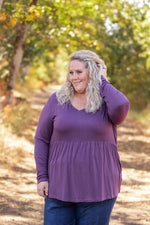 IN STOCK Long Sleeve Sarah Ruffle - Purple FINAL SALE