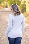 IN STOCK Brielle Henley Ribbed Long Sleeve - Light Grey