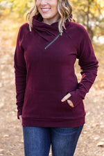 IN STOCK Classic Zoey ZipCowl Sweatshirt - Burgundy FINAL SALE