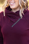 IN STOCK Classic Zoey ZipCowl Sweatshirt - Burgundy FINAL SALE