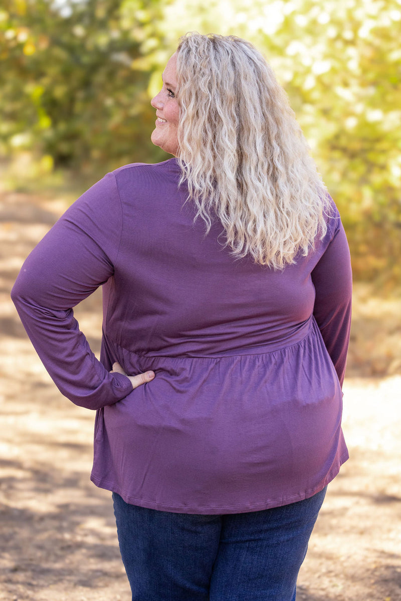 IN STOCK Long Sleeve Sarah Ruffle - Purple FINAL SALE