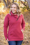 IN STOCK Classic Zoey ZipCowl Sweatshirt - Brick FINAL SALE