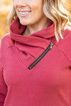 IN STOCK Classic Zoey ZipCowl Sweatshirt - Brick FINAL SALE