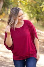 IN STOCK Darcy Dolman Top - Burgundy | Women's Flowy Top FINAL SALE