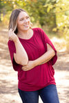 IN STOCK Darcy Dolman Top - Burgundy | Women's Flowy Top FINAL SALE