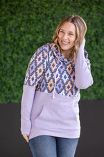 IN STOCK Hailey Pullover Hoodie - Lavender and Dark Geometric MM EXCLUSIVE