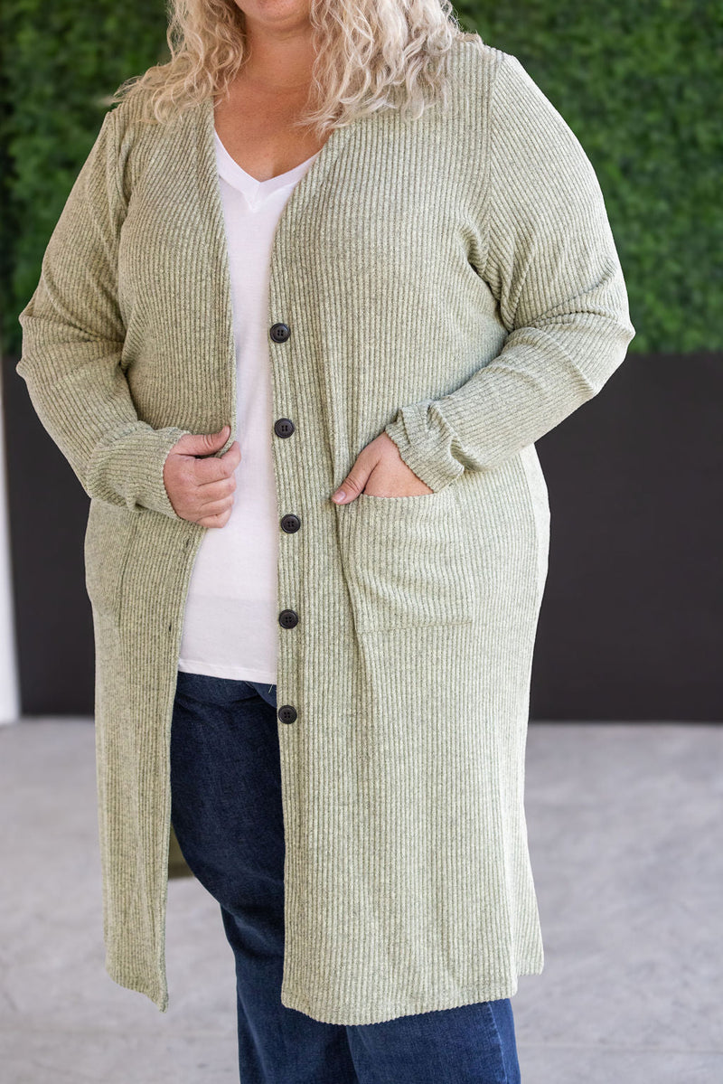 IN STOCK Colbie Ribbed Cardigan - Pistachio