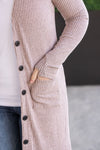 IN STOCK Colbie Ribbed Cardigan - Neutral Pink