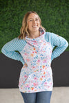 IN STOCK Zoey ZipCowl Sweatshirt - Watercolor Floral and Stripes