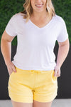 IN STOCK French Terry Stevie Shorts - Lemon Drop