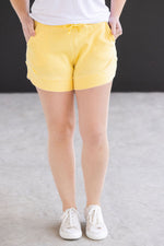 IN STOCK French Terry Stevie Shorts - Lemon Drop