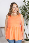 IN STOCK Renee Ruffle Tank - Neon Coral