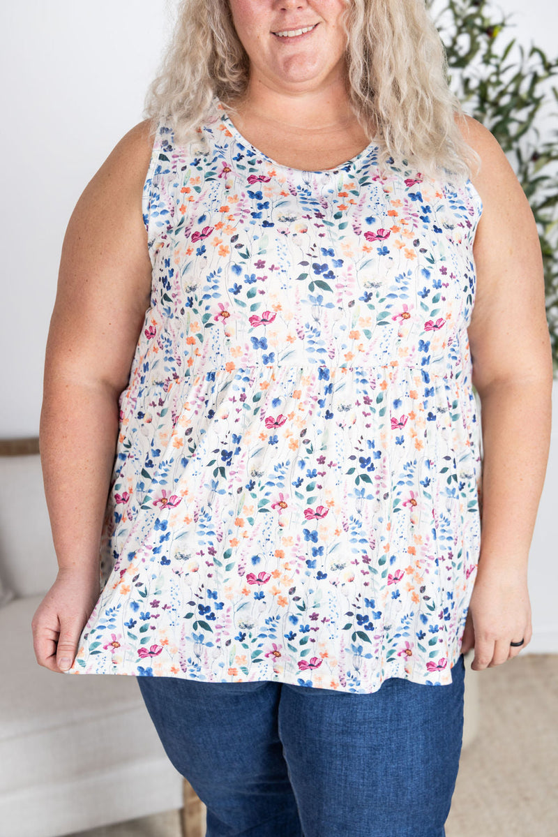 IN STOCK Renee Ruffle Tank Top - Floral Paradise