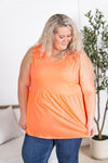 IN STOCK Renee Ruffle Tank - Neon Coral