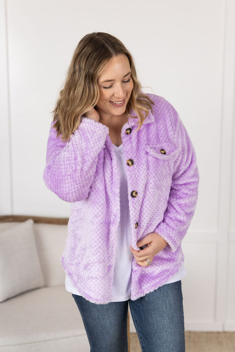 IN STOCK Fleece Shacket - Lavender