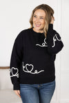 IN STOCK Black Hearts Sweater