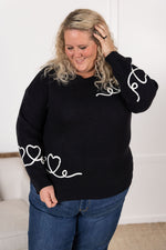 IN STOCK Black Hearts Sweater