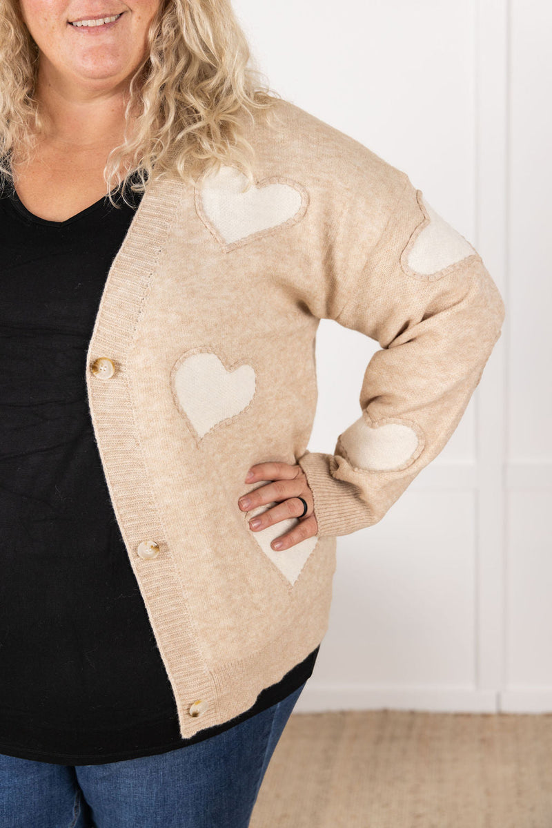 IN STOCK Sweetheart Cardigan - Tan