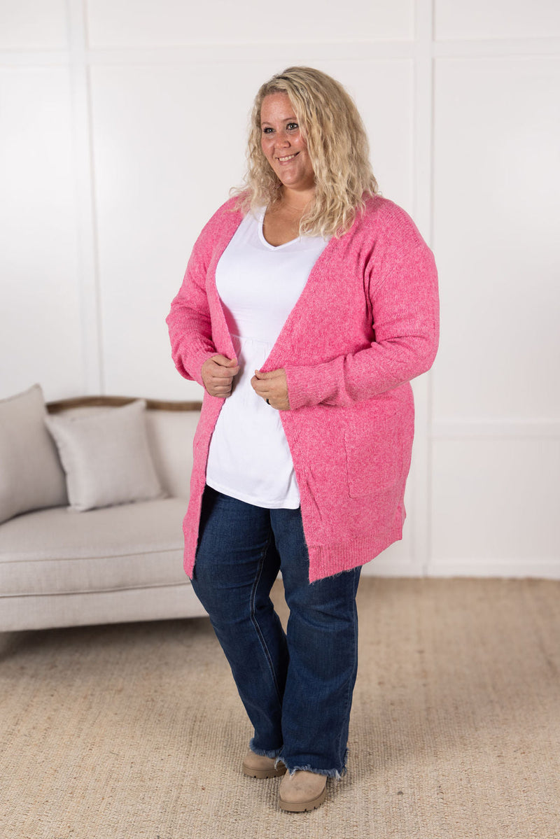 IN STOCK Madison Cozy Cardigan - Pink