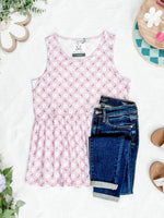 IN STOCK Renee Ruffle Tank Top - Pearl Pink Floral