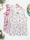 IN STOCK Renee Ruffle Tank Top - Pearl Pink Floral