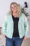 IN STOCK Mint and Tan Floral Cardigan