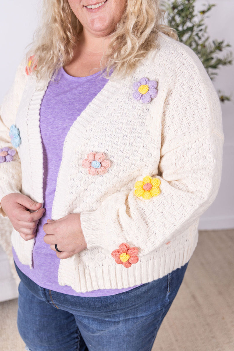 IN STOCK Flower Cardigan - Ivory