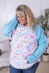 IN STOCK Zoey ZipCowl Sweatshirt - Watercolor Floral and Stripes