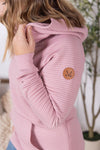 IN STOCK Tatum Textured Pullover Hoodie - Rose