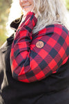 IN STOCK Zoey ZipCowl - Black and Buffalo Plaid