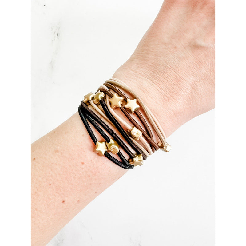 IN STOCK Hair Tie Bracelet Sets - Neutral Gold Accents | Hair Accessories