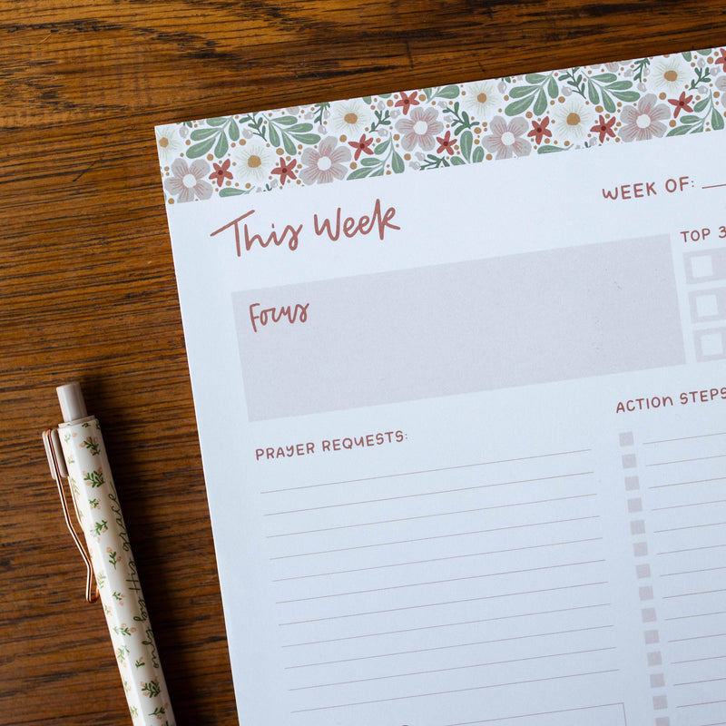 This Week Planner Pad - Almond Blossom