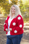 IN STOCK Snowflake Cardigan - Red