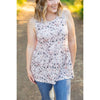 IN STOCK Renee Ruffle Tank - Tan Micro Floral FINAL SALE