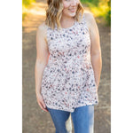 IN STOCK Renee Ruffle Tank - Tan Micro Floral FINAL SALE