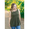 IN STOCK Renee Ruffle Tank - Olive FINAL SALE