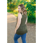 IN STOCK Renee Ruffle Tank - Olive FINAL SALE