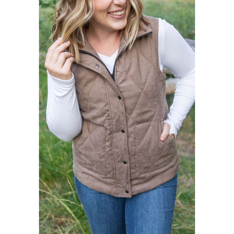 IN STOCK Corduroy Vest - Mocha FINAL SALE